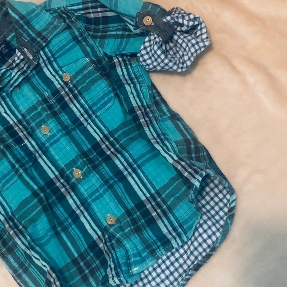 Baby gap button down with tab roll sleeves